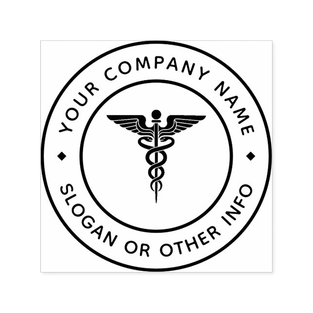 Caduceus Symbol Return Address Self-inking Stamp (Design)
