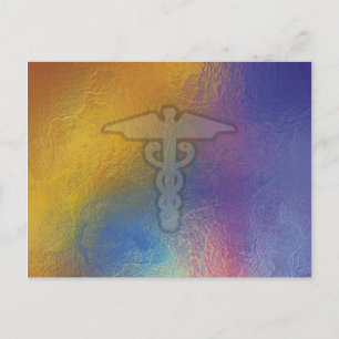 Caduceus the medical symbol for a doctor or nurse postcard