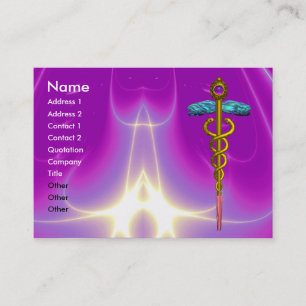 CADUCEUS, vibrant gold amethyst Business Card