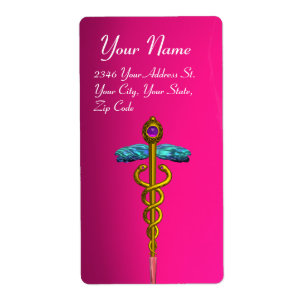 CADUCEUS,vibrant gold amethyst violet pink fuchsia