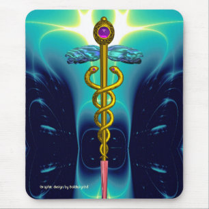 CADUCEUS , vibrant gold ametist Mouse Pad