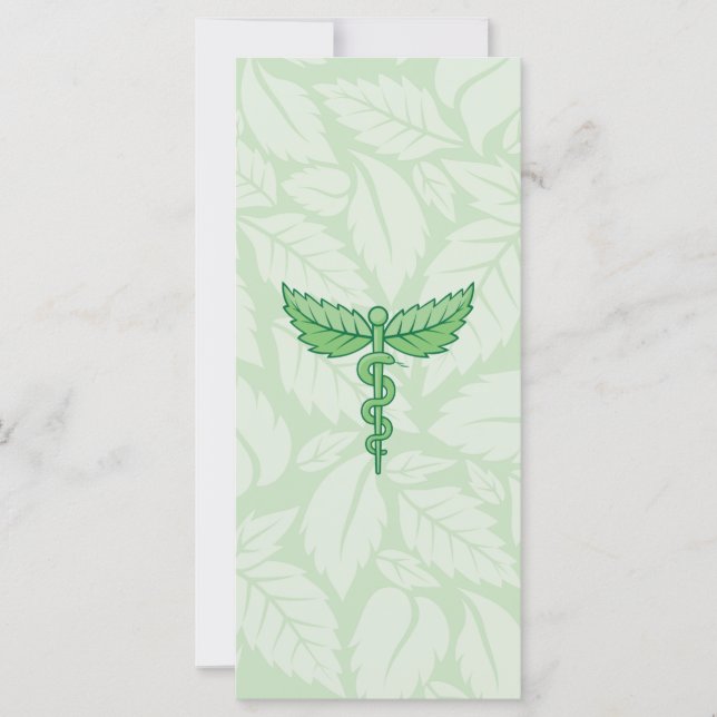 Caduceus with leaves background (Front)