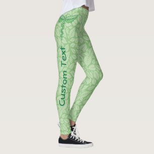 Caduceus with Leaves Background Leggings