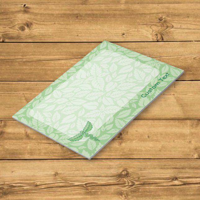 Caduceus with Leaves Background Notepad (Creator Uploaded)