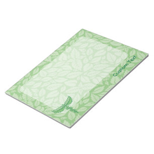 Caduceus with Leaves Background Notepad
