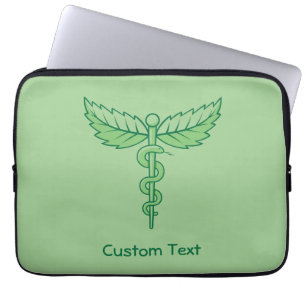 Caduceus with Leaves Laptop Sleeve