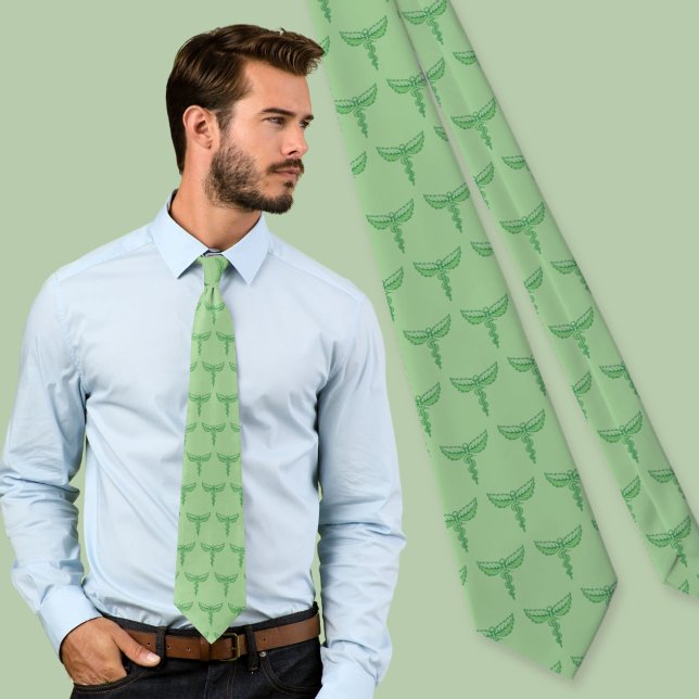 Caduceus with Leaves Neck Tie (Creator Uploaded)