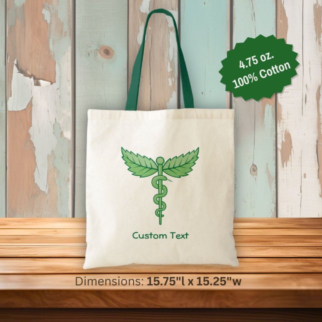 Caduceus with Leaves Tote Bag (Creator Uploaded)
