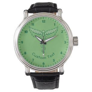 Caduceus with Leaves Watch
