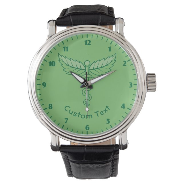 Caduceus with Leaves Watch (Front)