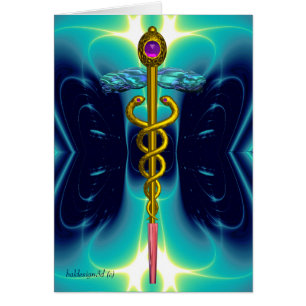 CADUCUS, améthyste d'or dynamique Turquase bleue