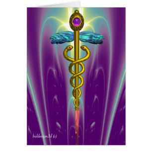 CADUCUS, améthyste en or vibrant Violet Fuchsia