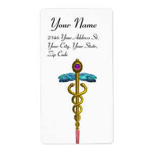CADUCUS, améthyste or vibrant, blanc