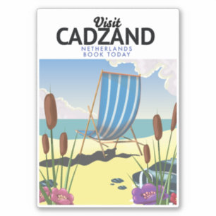Cadzand Netherlands beach travel poster