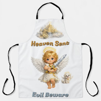 Cael and Halo Heaven Sent Evil Beware Apron