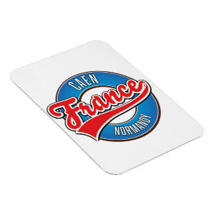 Caen Normandy France retro logo Magnet