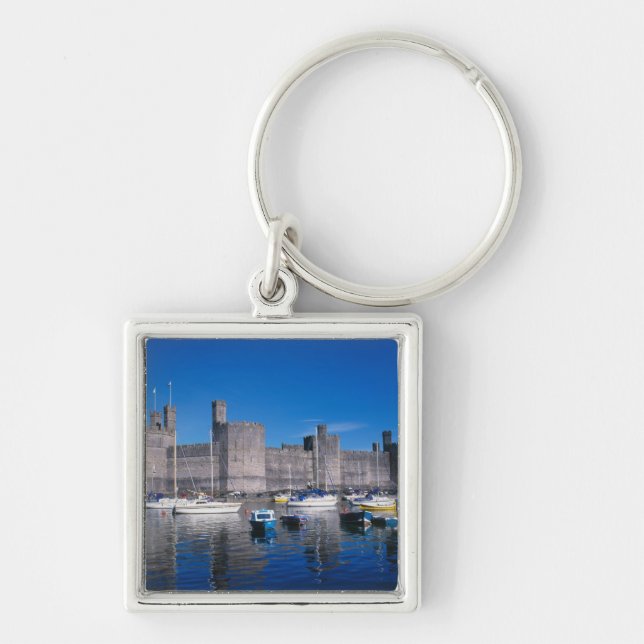 Caernarfon Castle, Gwynedd, Wales Keychain (Front)