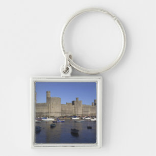 Caernarfon Castle, Gwynedd, Wales (RF) Keychain