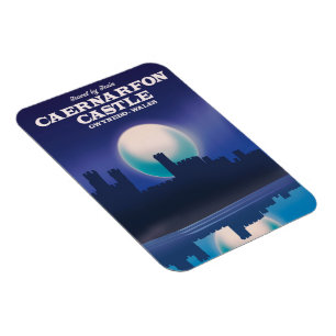 Caernarfon Castle, Gwynedd Wales travel poster Magnet