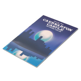 Caernarfon Castle, Gwynedd Wales travel poster Notepad