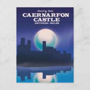 Caernarfon Castle, Gwynedd Wales travel poster Postcard