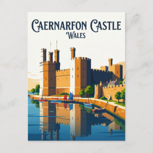 Caernarfon Castle Wales Postcard
