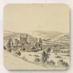 Caerphilly Castle (pen, ink and wash on paper) Coaster