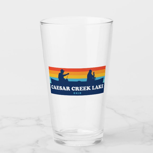 Caesar Creek Lake Ohio Canoe Glass (Front)