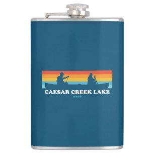 Caesar Creek Lake Ohio Canoe Hip Flask