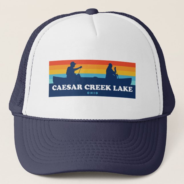 Caesar Creek Lake Ohio Canoe Trucker Hat (Front)