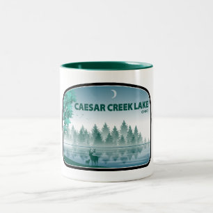 Caesar Creek Lake Ohio Deer Two-Tone Coffee Mug