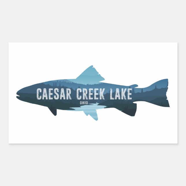 Caesar Creek Lake Ohio Fish Sticker (Front)
