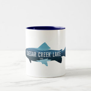 Caesar Creek Lake Ohio Fish Two-Tone Coffee Mug