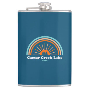 Caesar Creek Lake Ohio Rainbow Hip Flask