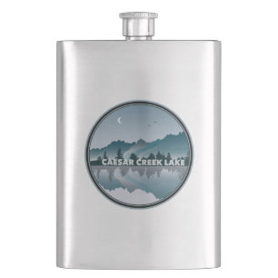 Caesar Creek Lake Ohio Reflection Hip Flask