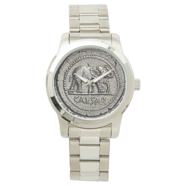 Caesar Elephant Antique Roman Coin Emperor Watch (Front)