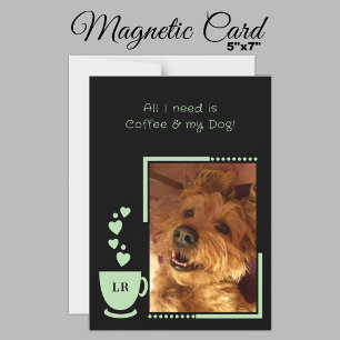 Café animaux photo noir vert carte magnétique