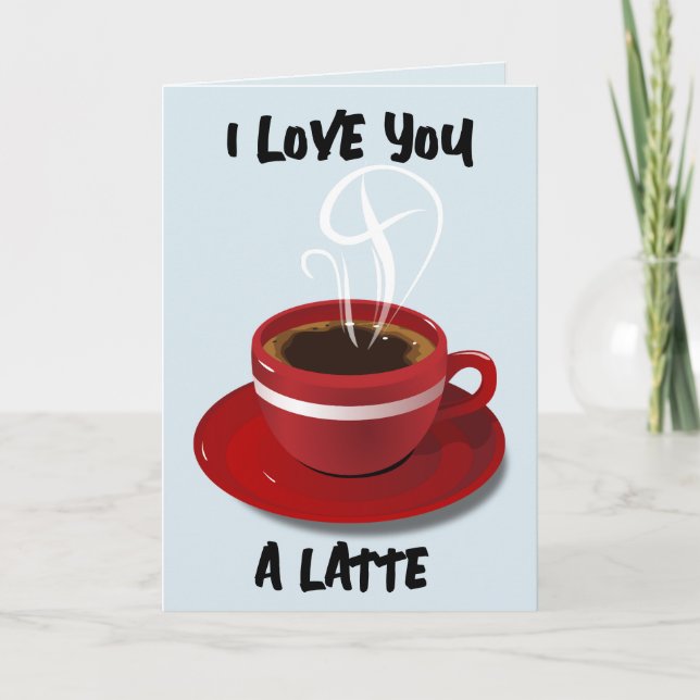 CAFÉ ANNIVERSAIRE VOUS AIME UNE CARTE DE SALUT LAT (Devant)