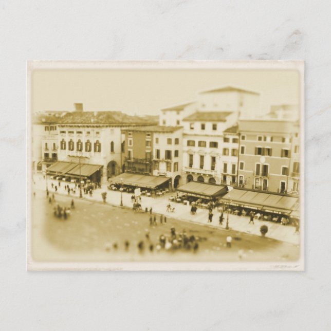 Cafe at Piazza Bra - Verona, Italy Postcard (Front)