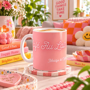 Cafe Au Lait All Day - Peach Pink Yellow Gradient Coffee Mug