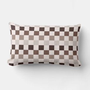 Cafe Au Lait checkerboard pattern Lumbar Pillow