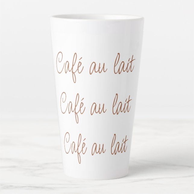 Café au lait | Simple Stylish Script Typography Latte Mug (Front)