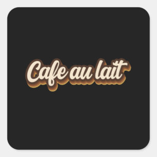 Cafe au lait square sticker