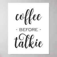 Café avant Talkie Funny Kitchen Wall Art Poster
