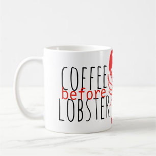 Café avant tasse de homard