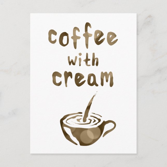 café avec carte de commentaire crème (Devant)