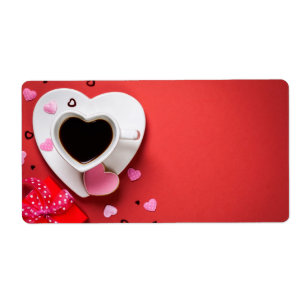 Café avec la boîte-cadeau et le biscuit rouges