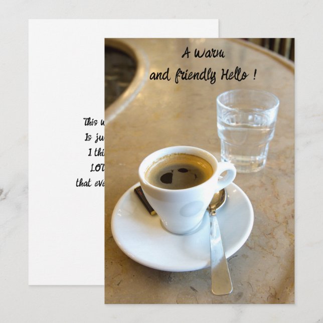 Café avec la carte à plat meilleur ami (Devant / Derrière)