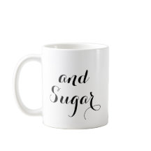 Café avec la tasse de crème et de sucre