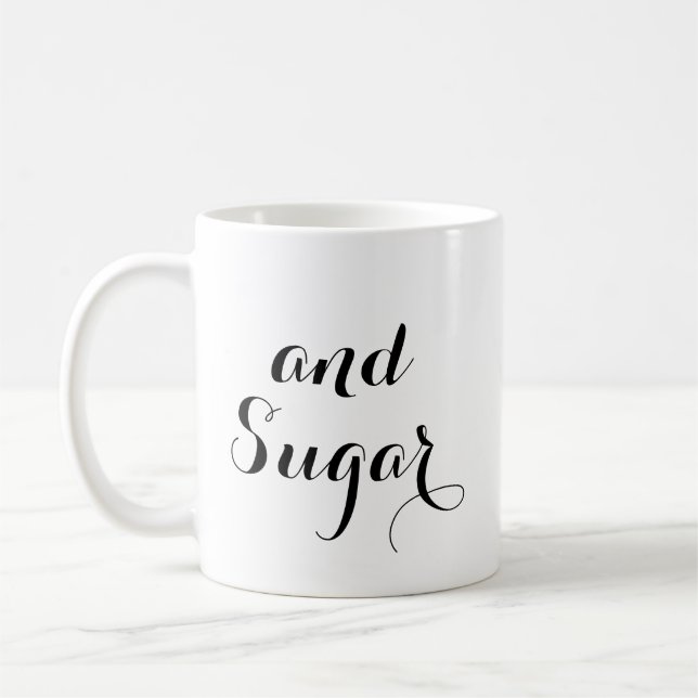 Café avec la tasse de crème et de sucre (Gauche)